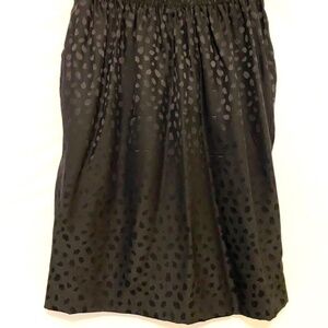 100% silk light weight black jacquard dot patterned skirt elastic waist